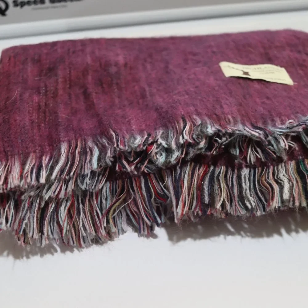 Highlander Alpaca Purple Oversized Blanket Scarf Wrap Throw Huge 27x78